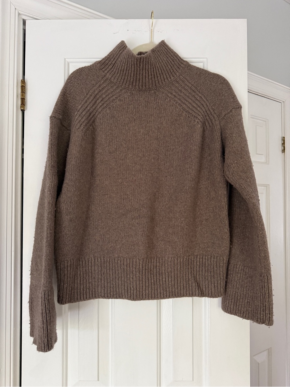 Alex Mill Brown Mock Neck Wool Sweater